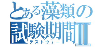 とある藻類の試験期間Ⅱ（テストウォー）