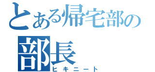 とある帰宅部の部長（ヒキニート）