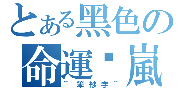 とある黑色の命運♫嵐（~笨紗字~）