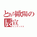 とある歐陽の辰宣（インデックス）