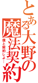 とある大野の魔法契約（僕と契約しよ…）