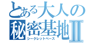 とある大人の秘密基地Ⅱ（シークレットベース）