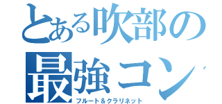 とある吹部の最強コンビ（フルート＆クラリネット）