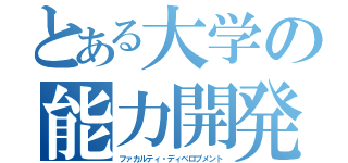 とある大学の能力開発（ファカルティ・ディベロプメント）