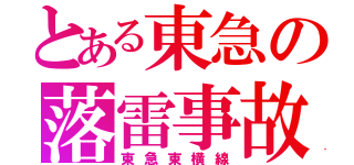 とある東急の落雷事故（東急東横線）