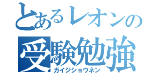 とあるレオンの受験勉強（ガイジショウネン）