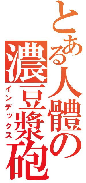 とある人體の濃豆漿砲（インデックス）