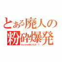 とある廃人の粉砕爆発（ちょｗｗ釣りかよ！？）