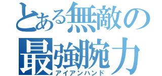 とある無敵の最強腕力（アイアンハンド）