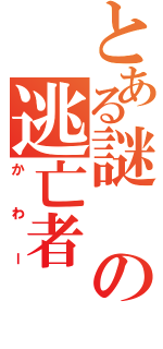 とある謎の逃亡者（かわー）