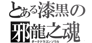 とある漆黒の邪龍之魂（ダークドラゴンソウル）