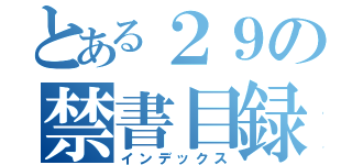 とある２９の禁書目録（インデックス）