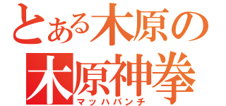 とある木原の木原神拳（マッハパンチ）