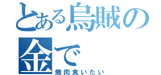 とある烏賊の金で（焼肉食いたい）