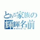 とある家族の輝輝名前（キラキラネーム）