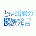 とある馬鹿の爆弾発言（ほっとけって）