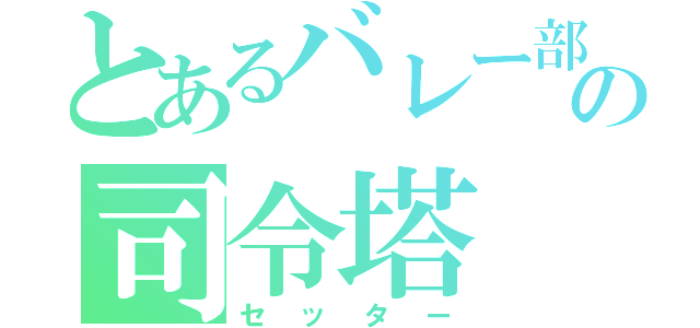 とあるバレー部の司令塔（セッター）