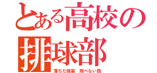 とある高校の排球部（落ちた強豪 飛べない烏）