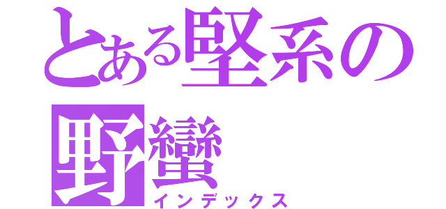 とある堅系の野蠻（インデックス）