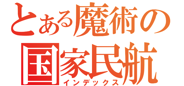 とある魔術の国家民航（インデックス）