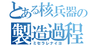 とある核兵器の製造過程（ミセラレナイヨ）