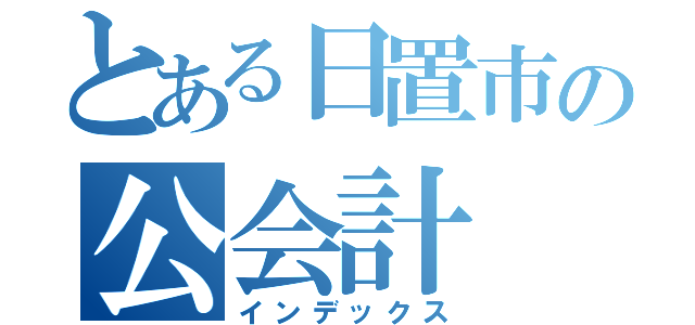 とある日置市の公会計（インデックス）