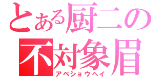 とある厨二の不対象眉（アベショウヘイ）