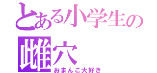 とある小学生の雌穴（おまんこ大好き）