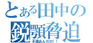 とある田中の鋭顎脅迫（不満あんのか！！）