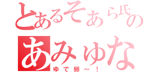 とあるそあら氏のあみゅな（ゆで卵～！）