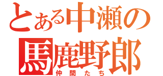 とある中瀬の馬鹿野郎（仲間たち）