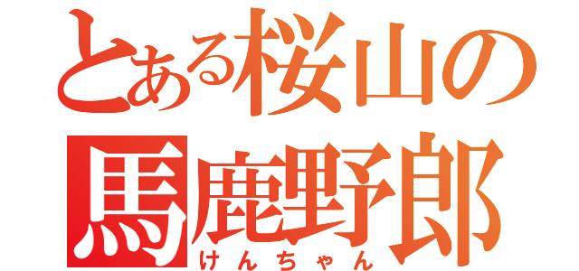 とある桜山の馬鹿野郎（けんちゃん）