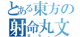 とある東方の射命丸文（文々。）