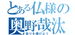 とある仏様の奥野哉汰（祈りを捧げよう）