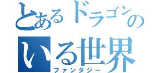 とあるドラゴンのいる世界（ファンタジー）