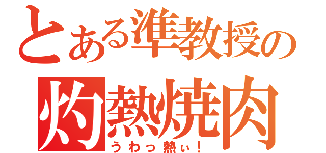 とある準教授の灼熱焼肉（うわっ熱ぃ！）