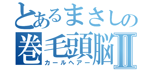 とあるまさしの巻毛頭脳Ⅱ（カールヘアー）