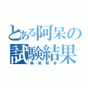 とある阿呆の試験結果（壊滅報告）