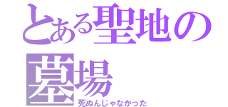 とある聖地の墓場（死ぬんじゃなかった）