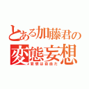 とある加藤君の変態妄想（妄想は自由だ）