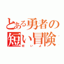 とある勇者の短い冒険（短いよ）