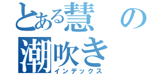 とある慧の潮吹き（インデックス）