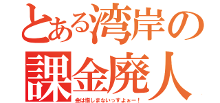 とある湾岸の課金廃人（金は惜しまないっすよぉー！）