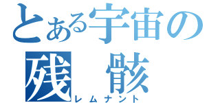 とある宇宙の残 骸（レムナント）