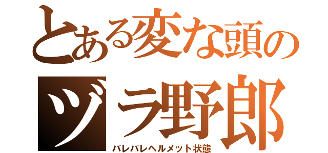 とある変な頭のヅラ野郎（バレバレヘルメット状態）