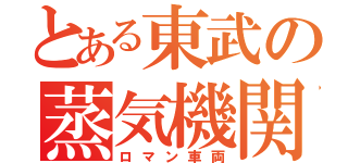 とある東武の蒸気機関車（ロマン車両）