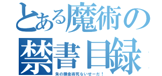 とある魔術の禁書目録（朱の錬金術死ないせーだ！）