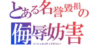 とある名誉毀損　誹謗厨房　漏洩侵害の侮辱妨害（ソーシャルメディアポリシー）