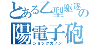 とある乙型駆逐の陽電子砲（ショックカノン）