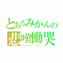 とあるみかんの悲嘆慟哭（ｓｕｄｄｅｎｌｙ ｕｇｕ）